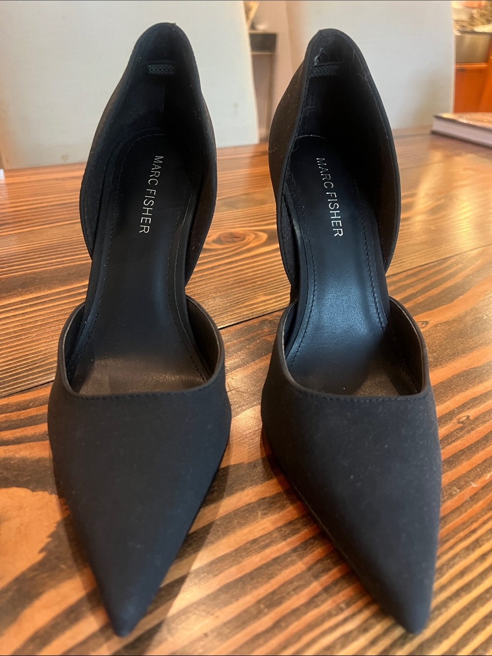 Marc Fisher Black Pointed-Toe D'Orsay Heels